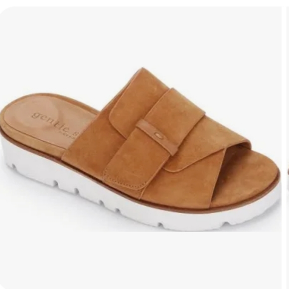 gentle souls Shoes - Gentle Souls Lavern Lightweight Platform Strap Slide Sandals Cognac -7